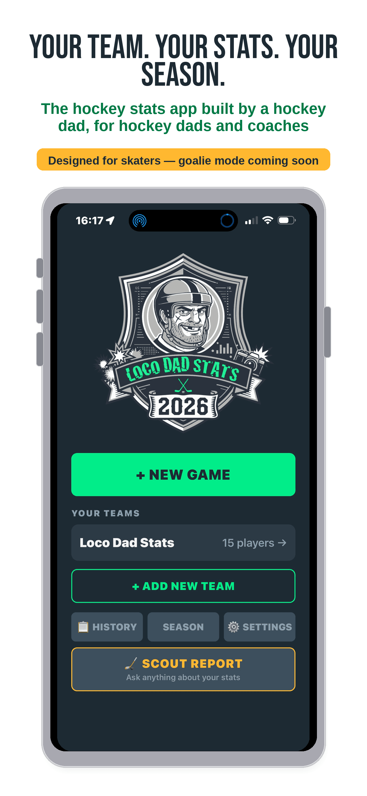Loco Dad Stats dashboard